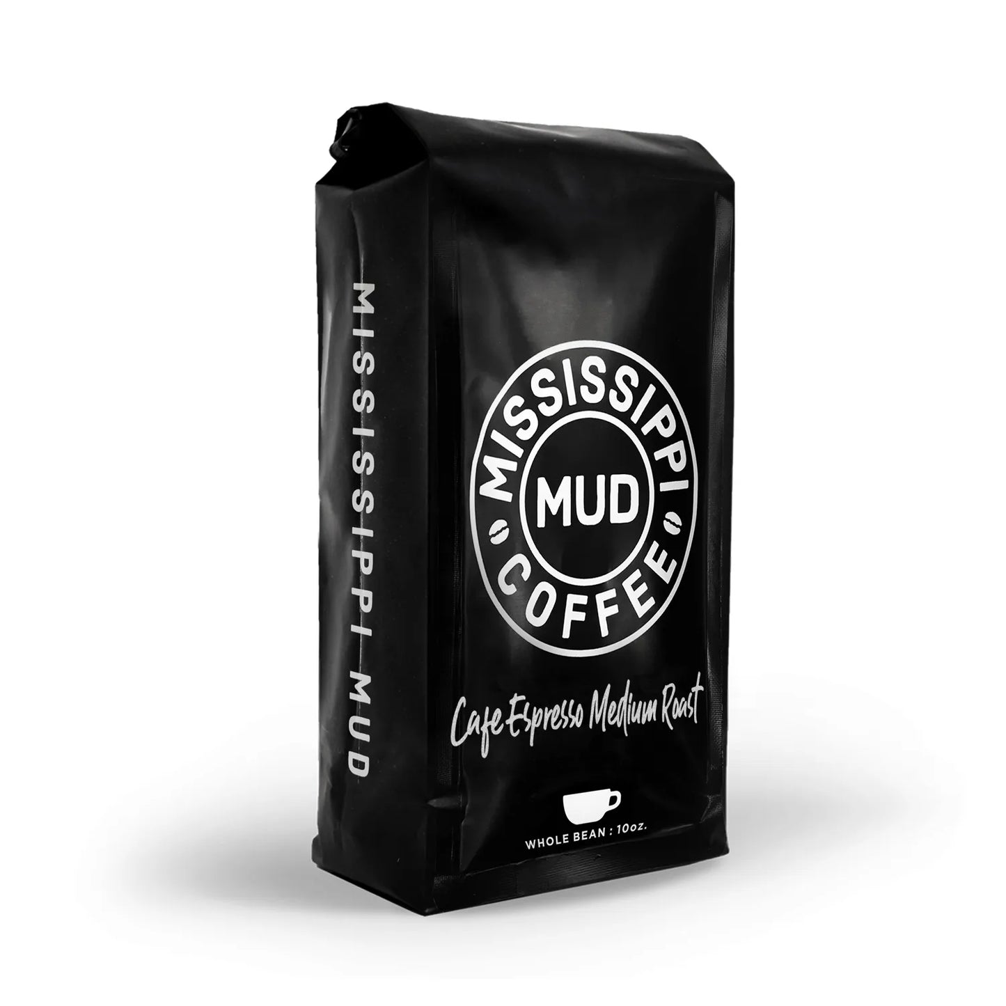 Cafe Espresso 10oz, Whole Bean Coffee, Medium Roast, Mississippi Mud Coffee