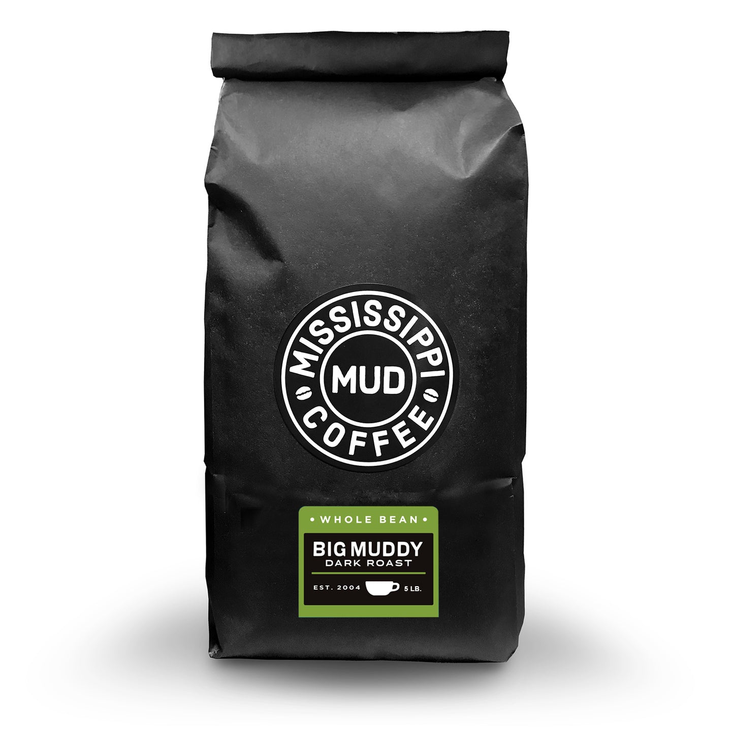 Big Muddy 5lb, Whole Bean Coffee, Dark Roast, Mississippi Mud Coffee