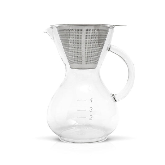 Yama Glass Coffee Drip Pot w/ Glass Handle & Filter Cone - 20oz