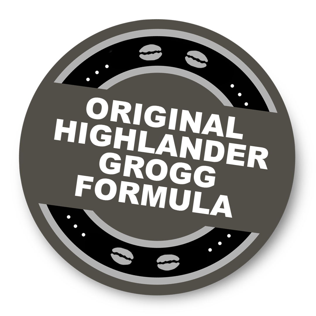 Mississippi Mud Coffee Original Highlander Grogg Formula badge
